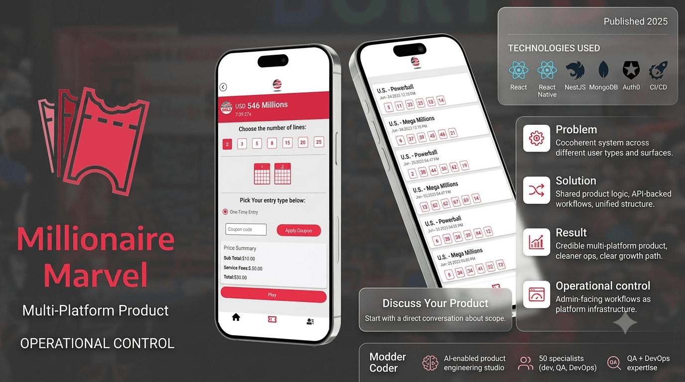 MillionaireMarvel - Multi-Platform Web And Mobile Application project visual